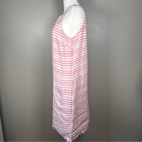 Tommy Bahama Bella Hermosa Shift Dress Size Small Linen Pink White Striped - Picture 3 of 10